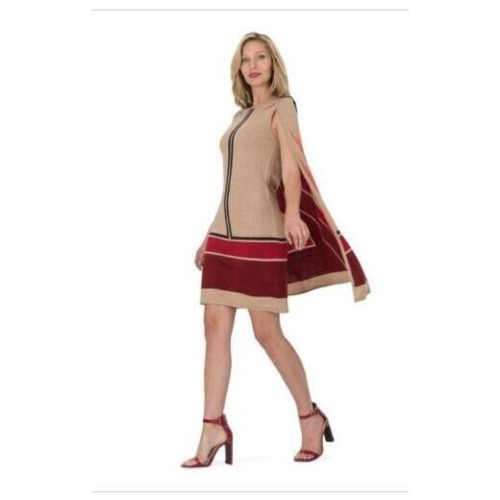 NWT VERTIGO CLAUDIA CAPE SWEATERDRESS MIDI DRESS M MEDIUM $230